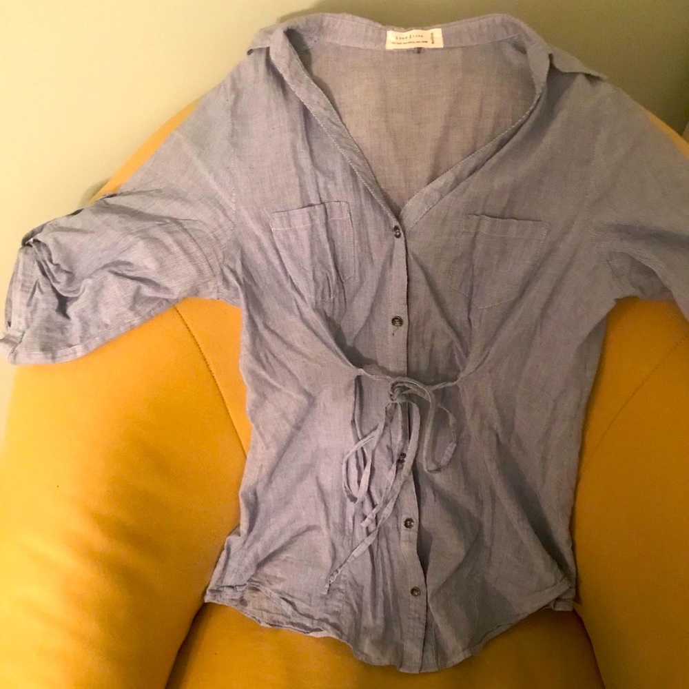 Light Blue Pinstripe Blouse